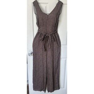 Anthropologie Hutch Radley Brown Tile Abstract Wide Leg Jumpsuit Small NWT